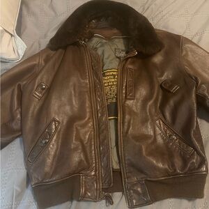 Avirex Brown Leather Military Jacket